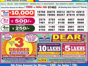 Dear Lottery Sambad 6 PM Result Today 05/11/2025 Sikkim State Lottery