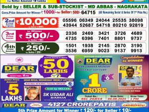 Dear Lottery Sambad 6 PM Result Today 09/11/2025 Sikkim State Lottery
