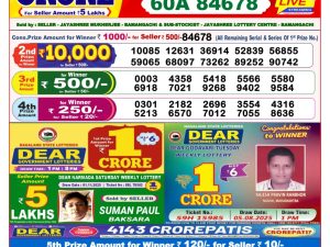 Lottery Sambad 8 PM Result Today 10/11/2025 Dear Night Live