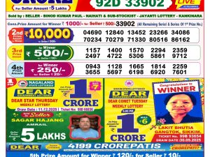 Lottery Sambad 8 PM Result Today 11/12/2025 Dear Night Live