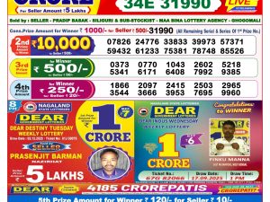 Lottery Sambad 8 PM Result Today 03/12/2025 Dear Night Live